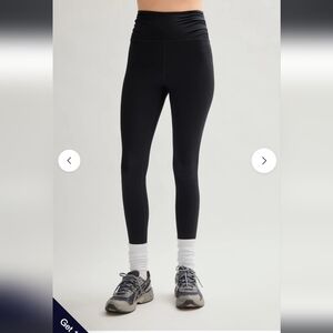 girlfriend collective Black Compressive Pleated Waistband Legging Size Medium